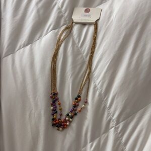 Multicolor Beaded Gold Necklace